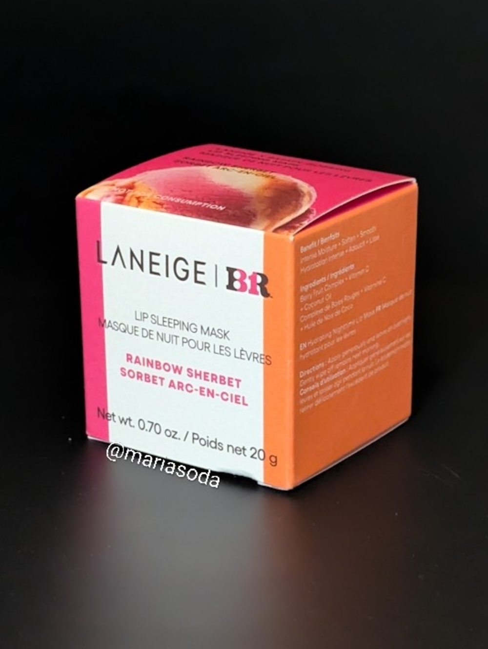 Limited Edition Laneige Baskin Robbins Rainbow Sherbet Lip Sleeping Mask